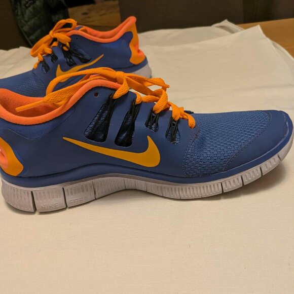 Nike Free 5.0 Womens 8.5 Training & Running Shoes Blue & Orange - Picture 6 of 13
